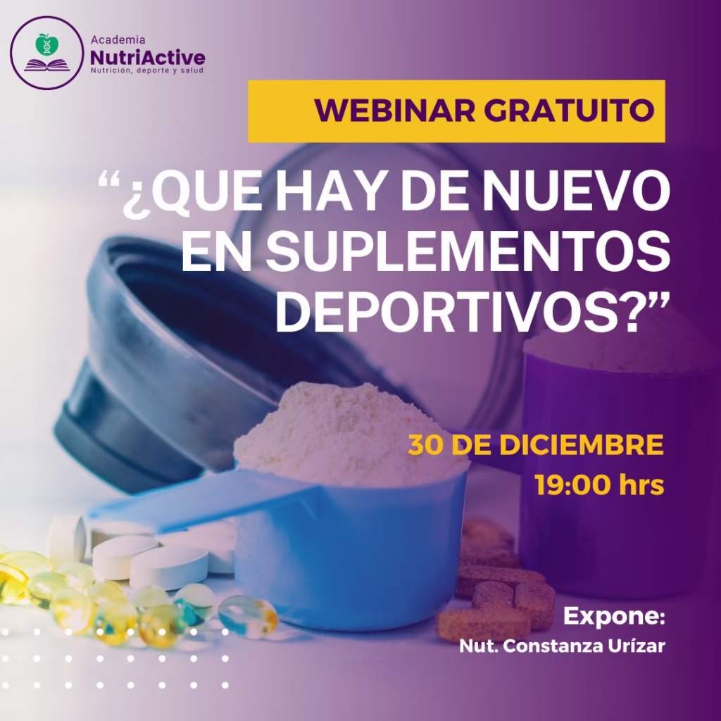 WEBINAR GRATUITO: ¿Qué hay de nuevo en suplementos deportivos? - Academia Nutriactive